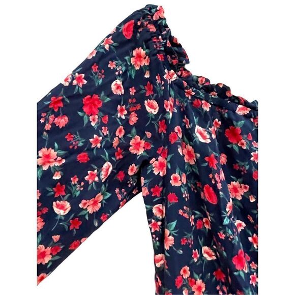 B. Darlin Women's Navy Blue & Red Off-The-Shoulder A-Line Dress Size 13/14 NWT - Picture 9 of 12